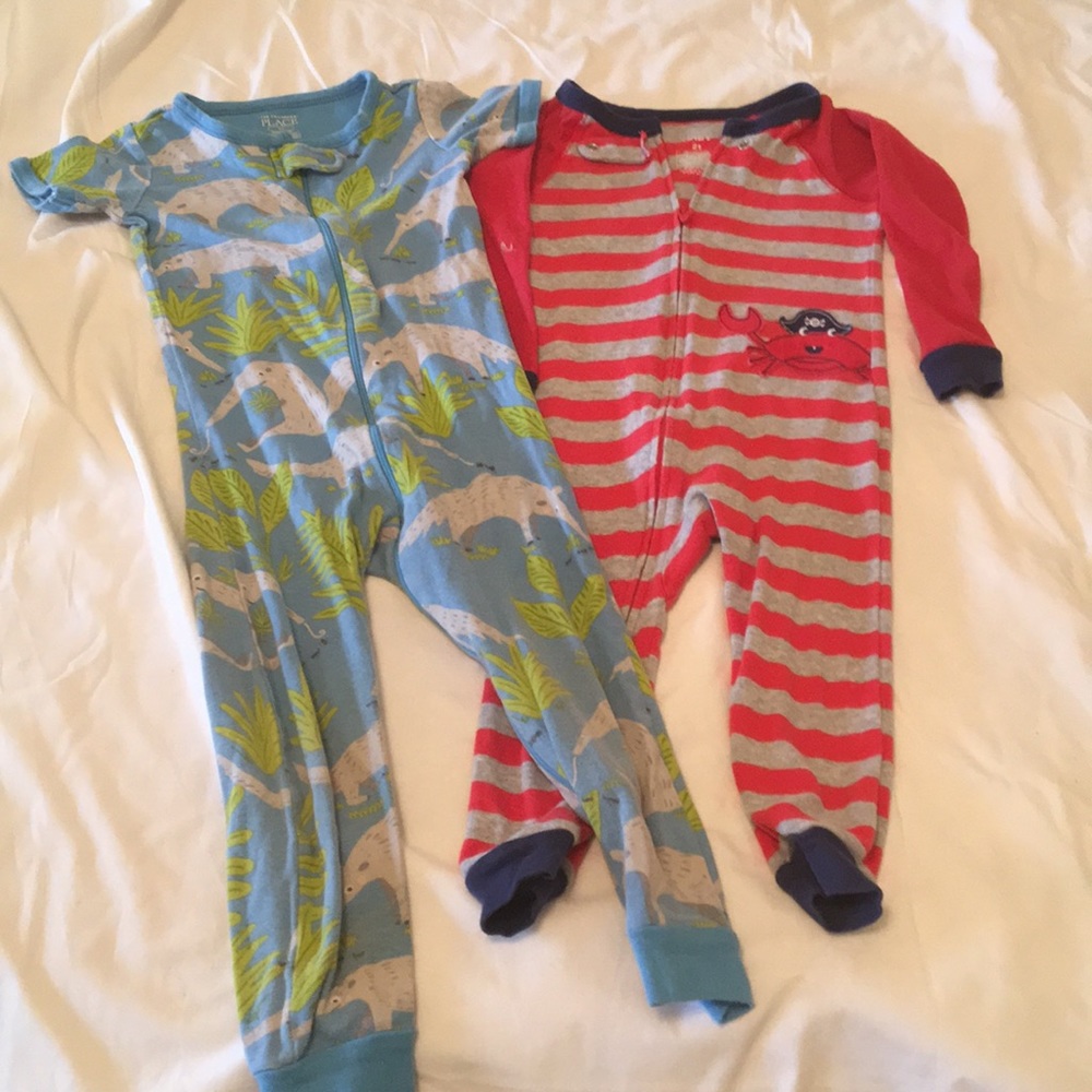Lot of 2 pair zip pajamas